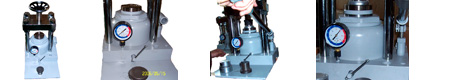 Desktop hydraulic hand press.<br>Pressing force of 40 tons